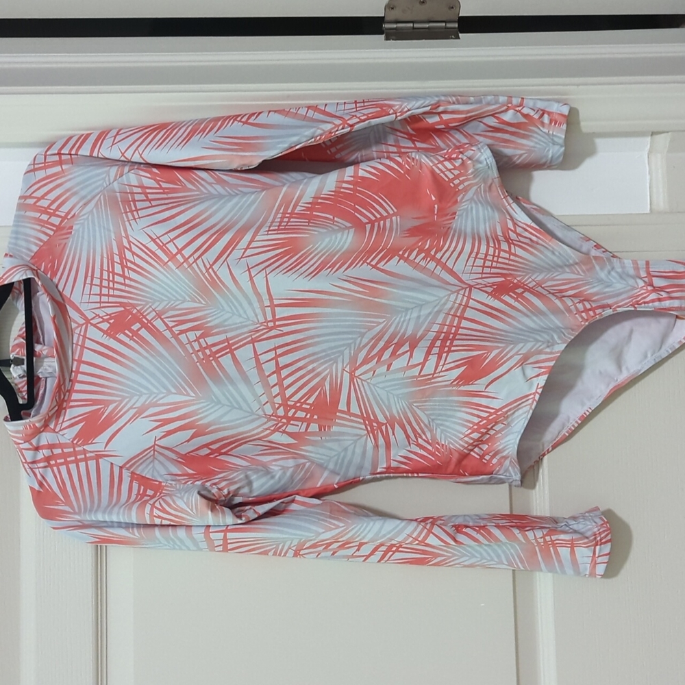 One piece palm print swimsuit